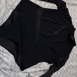 Black Solid & Sheer Bodysuit